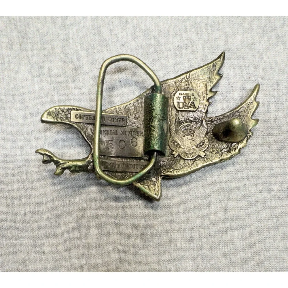 Vtg Great Chicago Buckle Co‎ Silver American Eagle 1970's USA Made